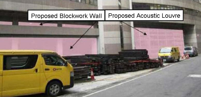 Photomontage of the new acoustic louvers