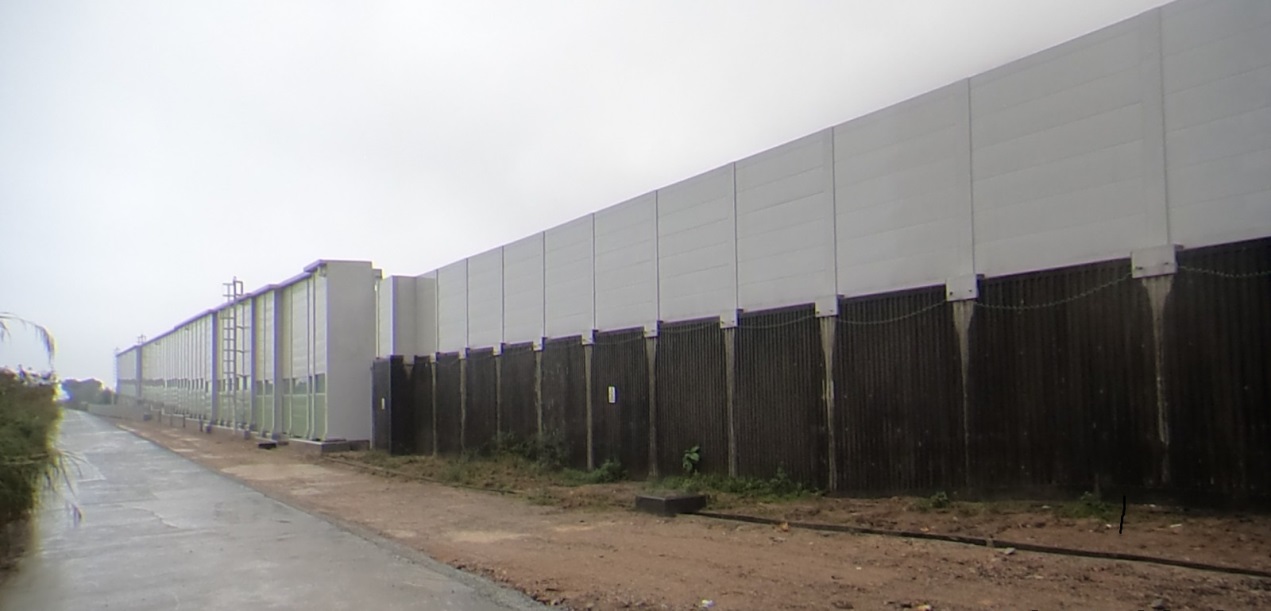Photomontage of the new vertical noise barrier