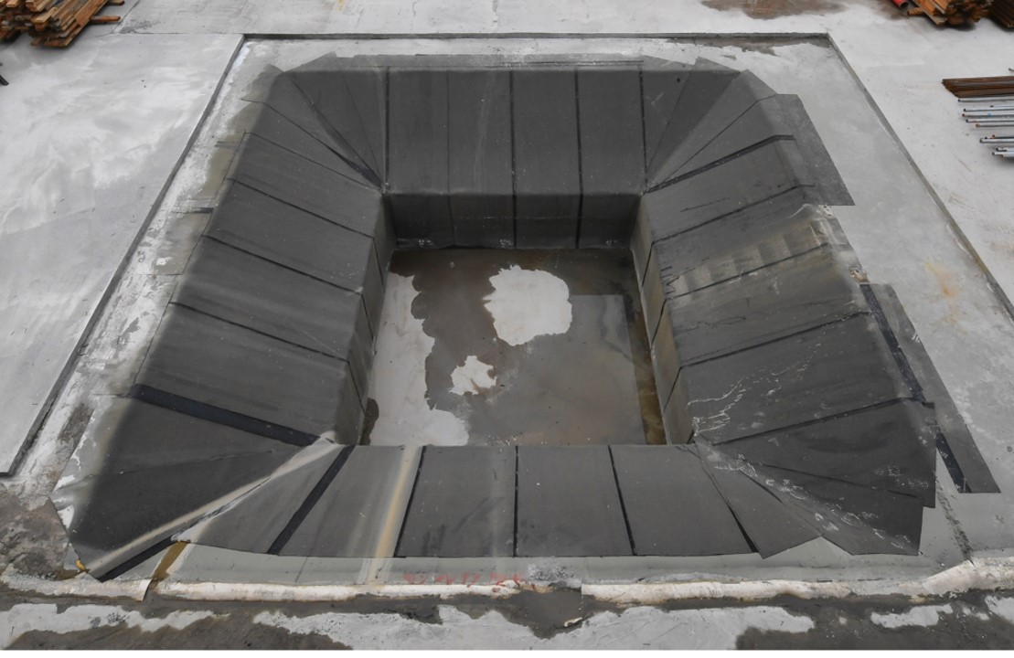 The concrete trough (backfilled)