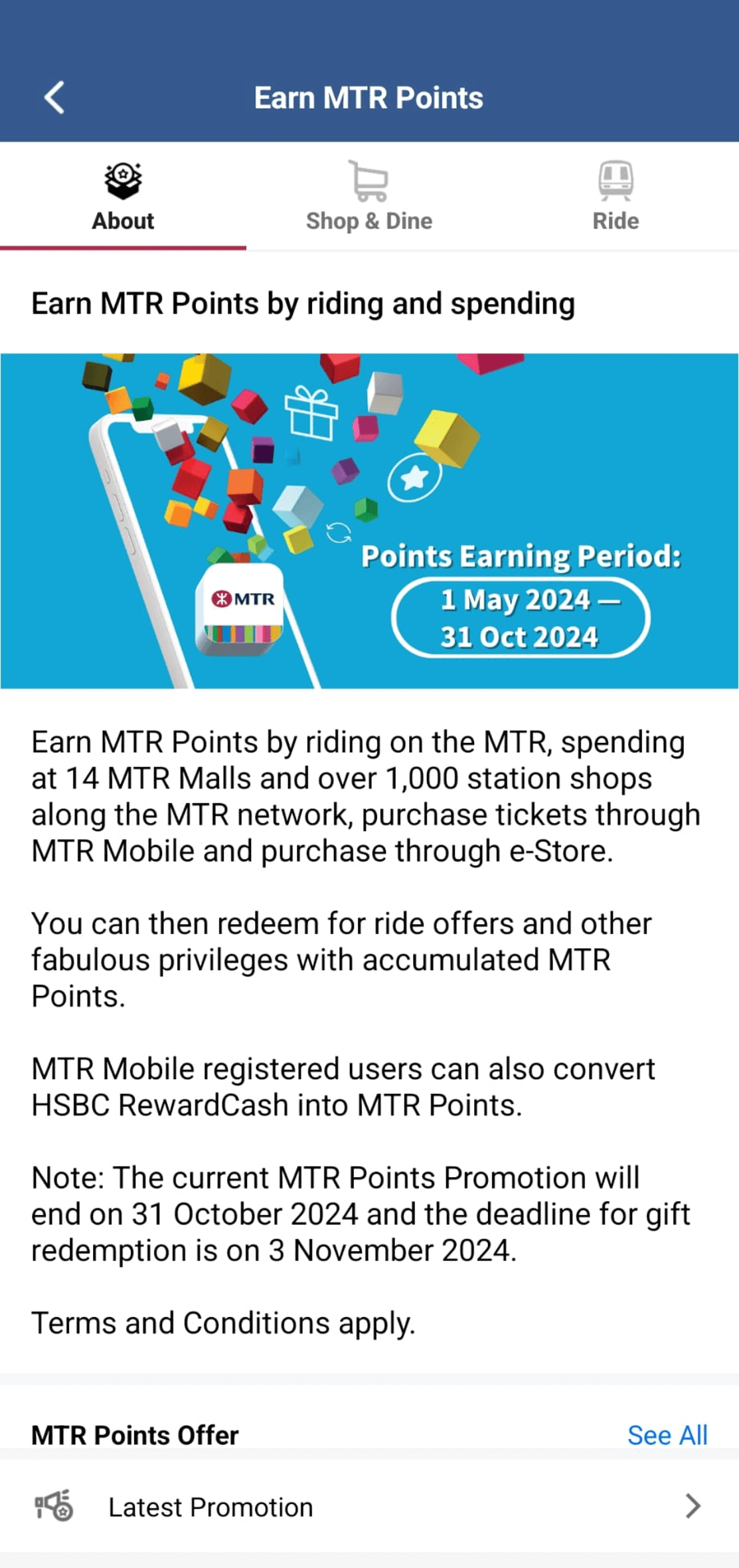 With MTR Mobile, earning MTR Points has never been so easy!